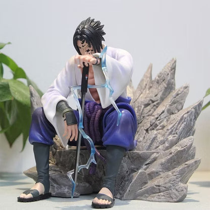 Uchiha Sasuke Mantra Seal Action Figure Sitting Pose, Naruto Shippuden Anime Figurines 18 CM