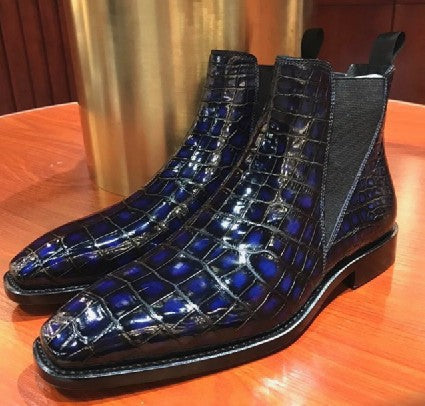Maurice New Jersey Custom Alligator Boot - Navy