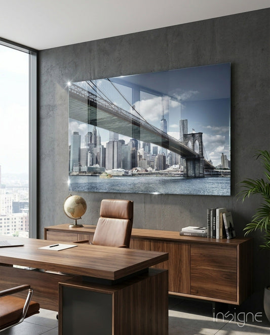 Manhattan Bridge Glass Wall Art
