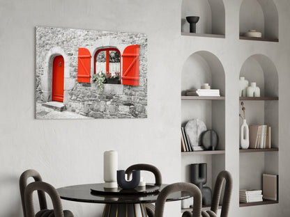Red Door Glass Wall Art