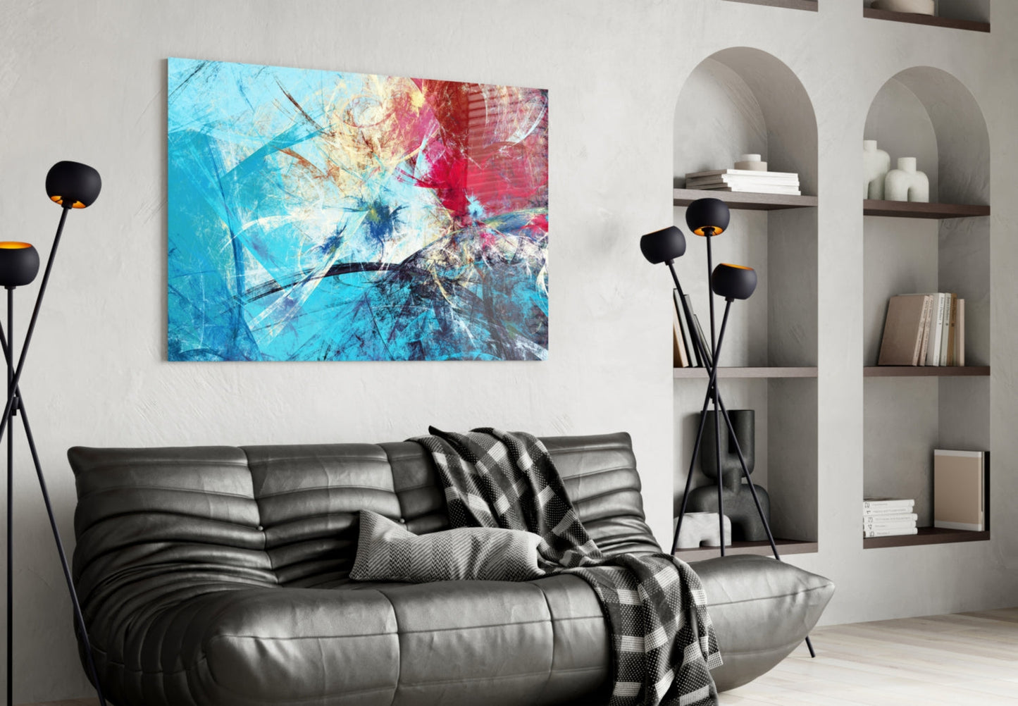 Abstract 4 Glass Wall Arts