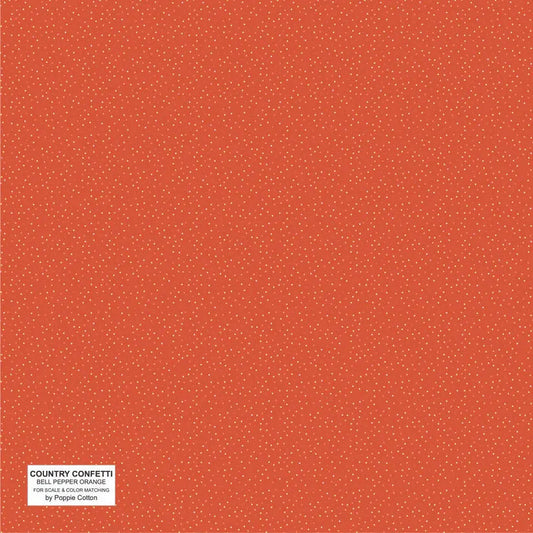 Orange Bell Pepper Cotton 44"/45" Fabric Per Yard
