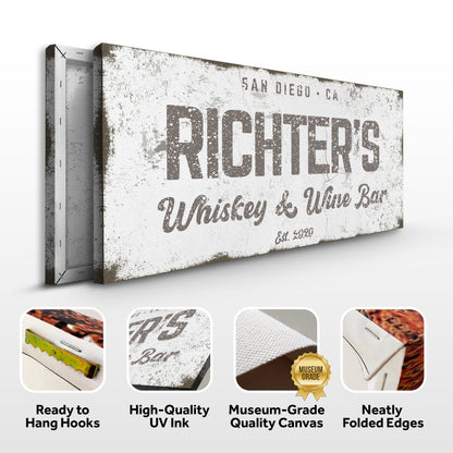 Personalized Whiskey and Wine Bar Sign: Custom Bar Signs for Home Bar – Perfect Man Cave Wall Decor & Ideal Gift for Wine Lovers