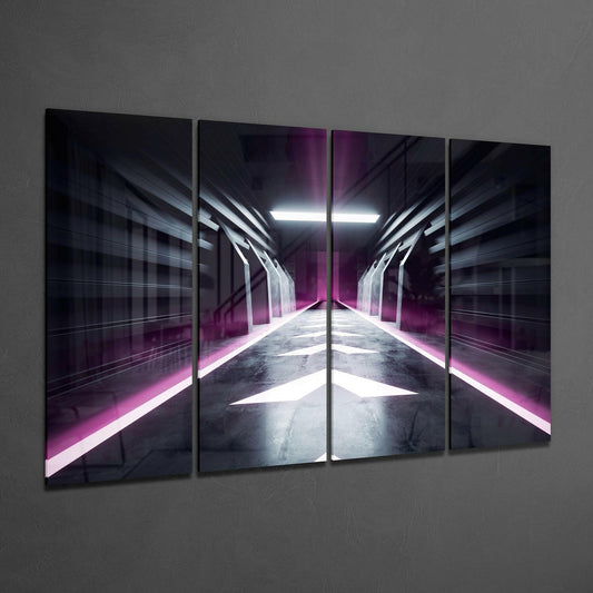 Hallway 4 Pieces Mega Glass Wall Art (59"x36")