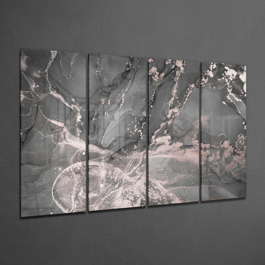 Gray Blush Pink Marble Glass Wall Art