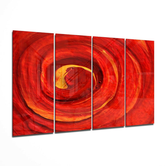 Red Vortex 4 Pieces Mega Glass Wall Art (59"x36")
