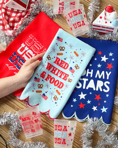 Red, White, & Food Patriotic Cotton Tea Towel