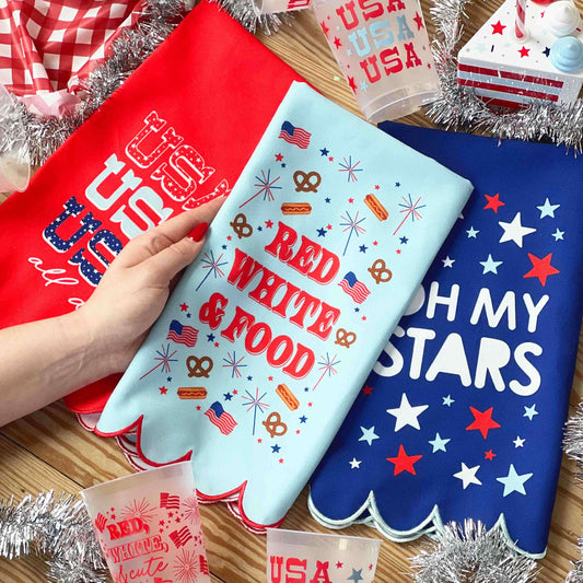 Red, White, & Food Patriotic Cotton Tea Towel Otarealm
