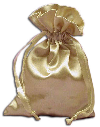 Champagne Satin Pouch