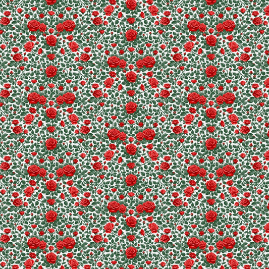 Red Roses Are Red Rose Trellis Cotton Wideback 118"  Fabric Per Yard