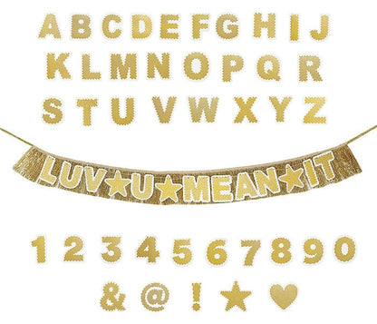 Customizable Gold Fringe Reusable Party Banner