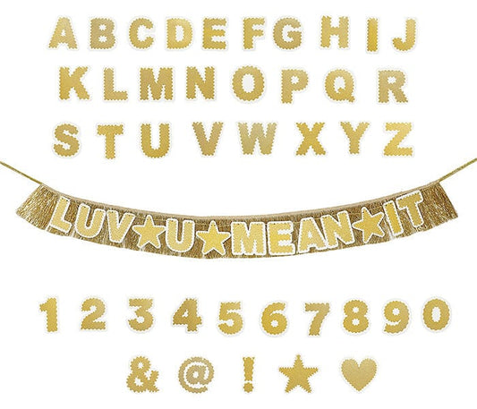 Customizable Gold Fringe Reusable Party Banner