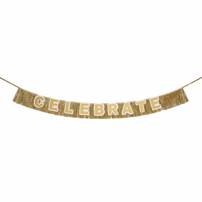 Customizable Gold Fringe Reusable Party Banner Otarealm
