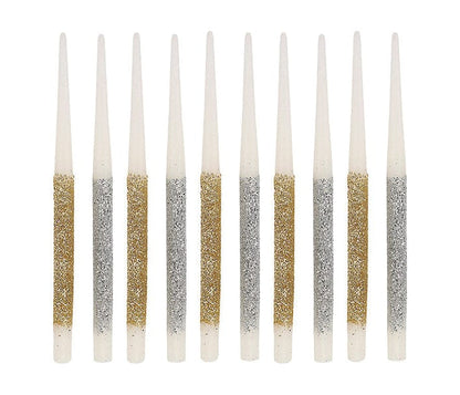 Metallic Glitter Birthday Candles (set of 10)