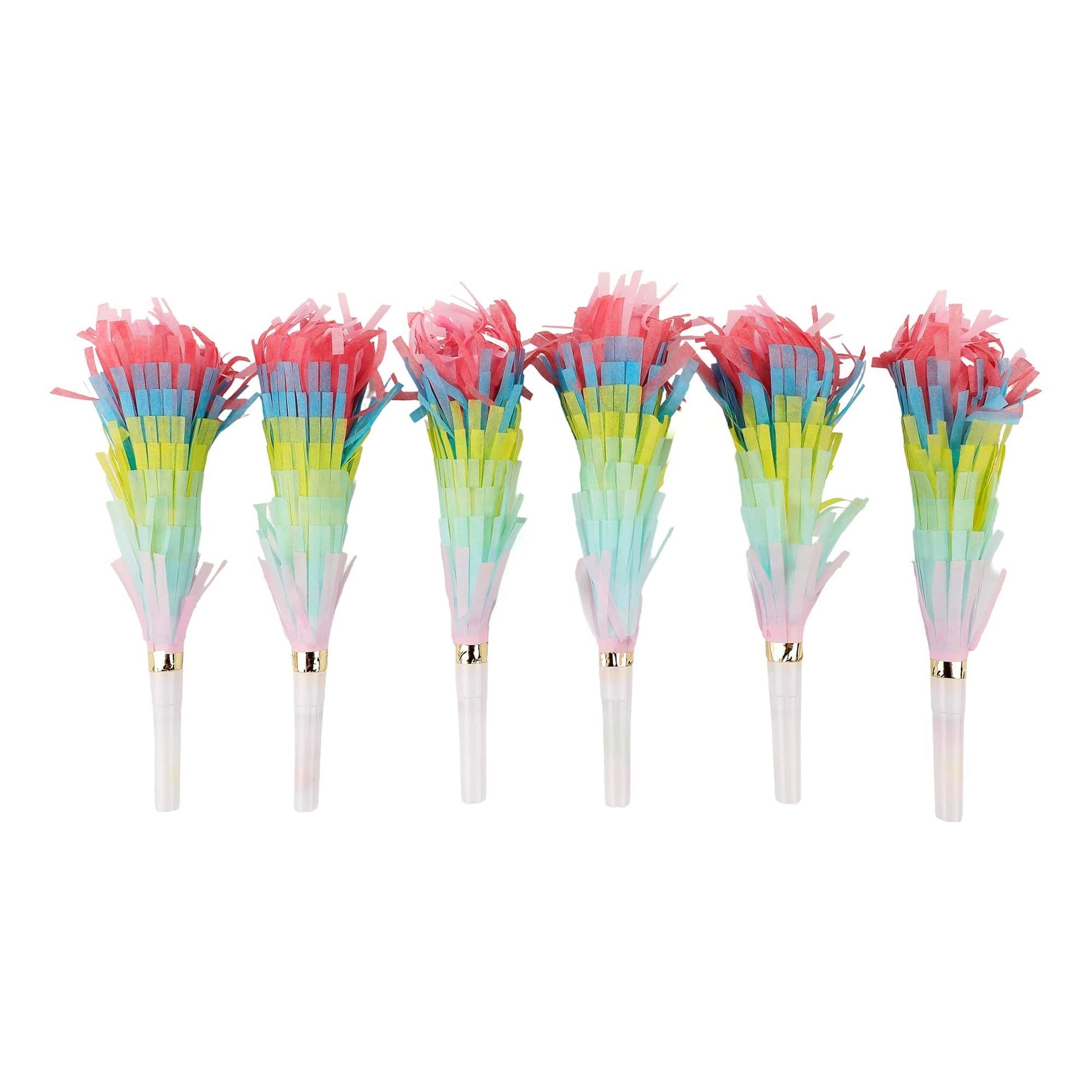 Confetti Burst Fringe Party Blowers (6 ct) Otarealm