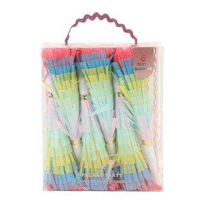 Confetti Burst Fringe Party Blowers (6 ct) Otarealm