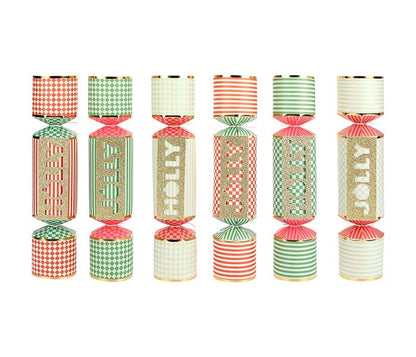 Holly Jolly Holiday Crackers (Set of 6)
