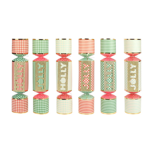 Holly Jolly Holiday Crackers (Set of 6)