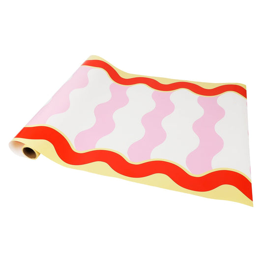 Groovy Waves Paper Table Runner (25 ft, cut to fit)