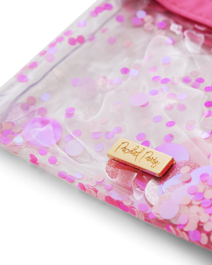 Pink Party Confetti Mini Wallet Keychain
