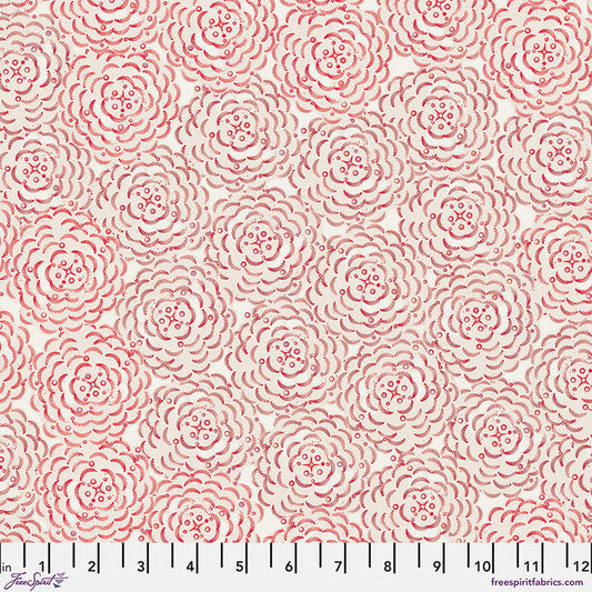 Peony Red Flourish And Bloom 44"/45" Cotton Fabric Per Yard
