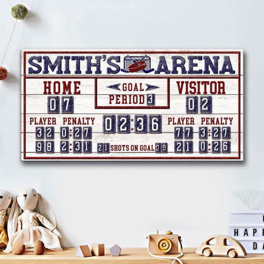 Personalized Hockey Scoreboard Sign