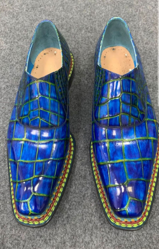 Maurice Phantom II Custom Made Alligator Shoe - Blue