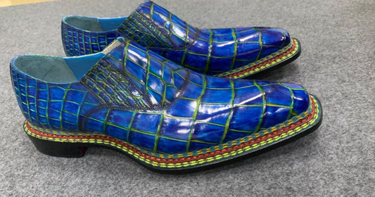 Maurice Phantom II Custom Made Alligator Shoe - Blue