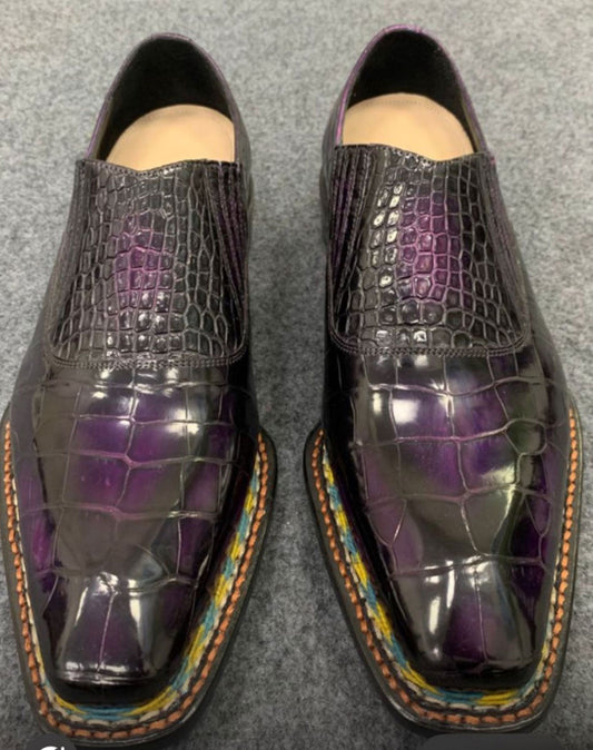 Maurice Phantom II Custom Made Alligator Shoe - Purple