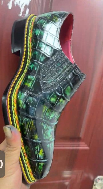 Maurice Phantom II Custom Made Alligator Shoe - Green