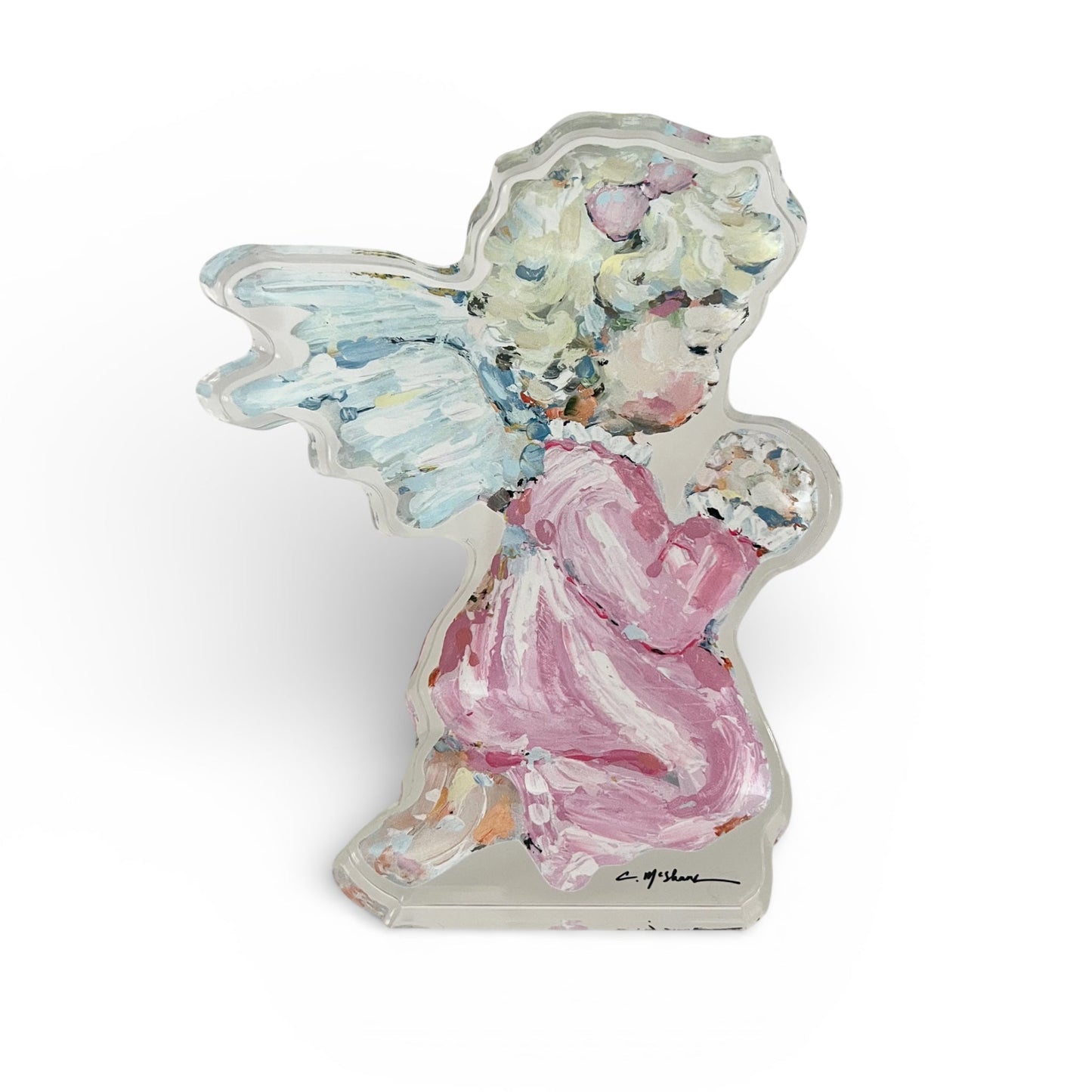 "Tiny Wings I" Angel Acrylic Tabletop Art