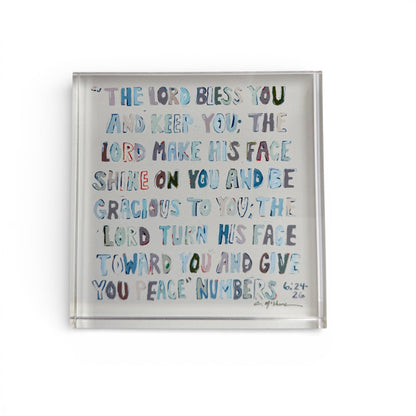 Numbers 6: 24-26 Neutral Acrylic Tabletop Art