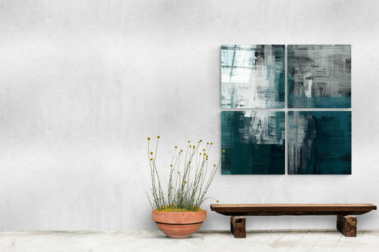 Green Quadro Glass Wall Art