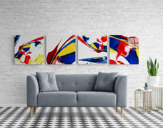 Dance of Red Quadro Glass Wall Art