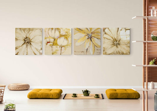 Yellow Flower Quadro Glass Wall Art