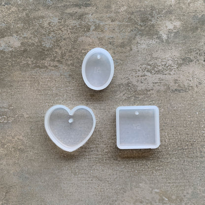 Square Oval Heart Silicone Molds 3pc