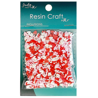 Red White Pink Hearts Polyclay Sprinkles