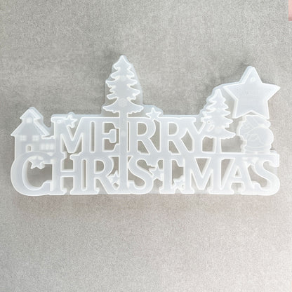 MERRY CHRISTMAS Sign Silicone Mold