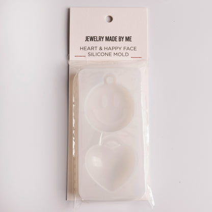 Resin Craft Happy Face and Puffy Heart Large Pendants Silicone Mold