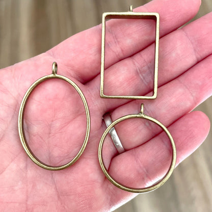 Ox Brass Oval Large Open Bezel