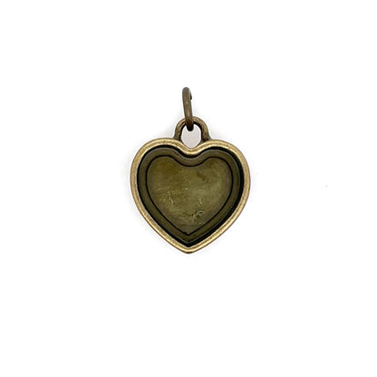 Ox Brass Heart Deep Closed Bezel Charm
