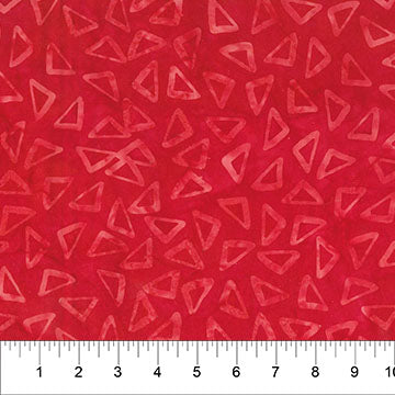 Red Scattered Triangle Celebration Cotton 44/45 Fabric Per Yard