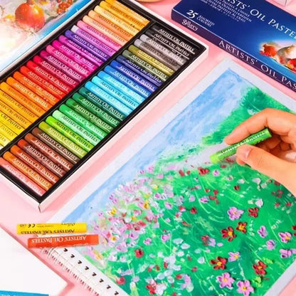 Oil Pastel Set – 25 or 50 Colors Soft Sticks for Kids, Students & Artists | Washable Crayons for Drawing, Painting & Graffiti Art