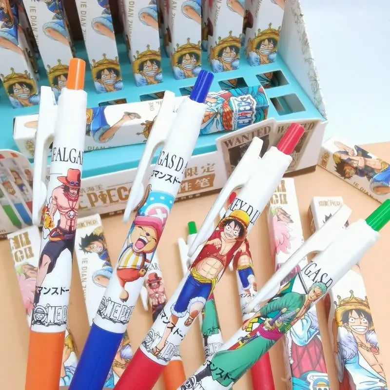 Random 1 PC Press Gel Pen, One Piece Anime Pen Creative Stationery School Student 0.5mm Black Signature