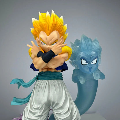 Super Saiyan Gotenks Anime Figurines, Dragon Ball Z Figures Ghost Squad Statue Figures Collection 24 CM