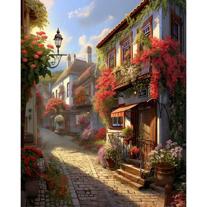 City Landscape Paint by Numbers Kit – DIY Canvas Painting for Adults with Frame & Oil Colors