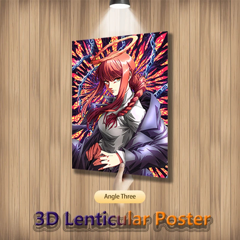 Chainsaw Man Power Makima Denji Anime 3D Effect Poster, Lenticular Posters Wall Art (Without Frame)