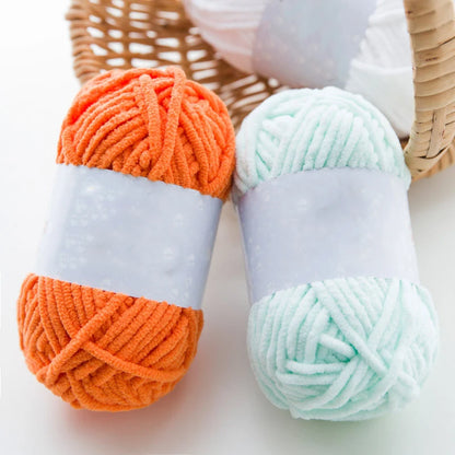 Thick Velvet Chenille Yarn – 2pcs x 50g Soft Knitting Yarn for DIY Scarves, Hats & Crafts