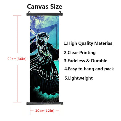 Bleach Canvas Scroll Posters, Wall Art Anime Artwork Painting Anime Hanging Poster