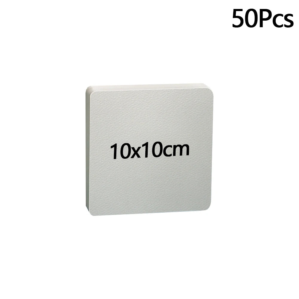 Blank Watercolor Paper Cards 50 PCS Portable Postcard 300g Square Round for Painting School Student Art Supplies